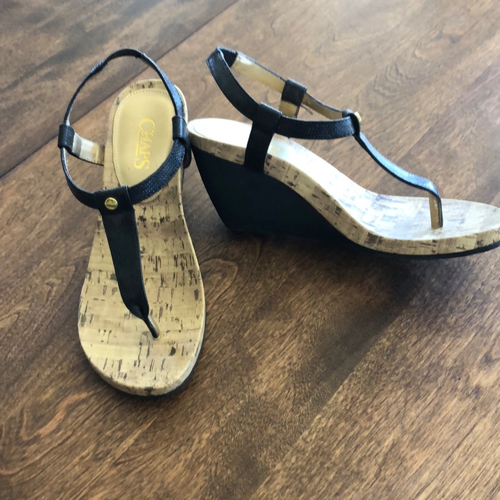 CHAPS Wedge Strappy Sandals Heels